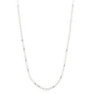 NEW ANIA HAIE women's freshwater pearl & cubic zirconia bezel set slider necklac